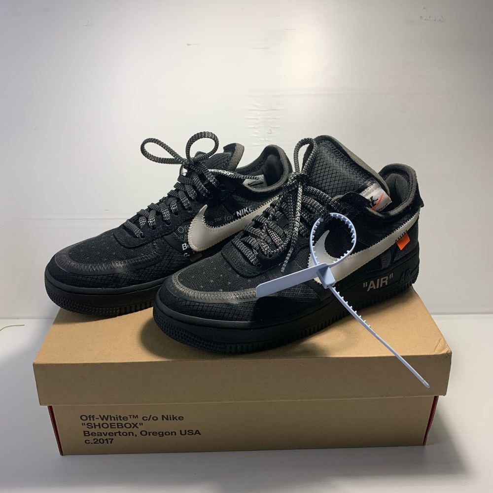 NIKE OFF-WHITE Air Force 1 Low Black/White Size 6